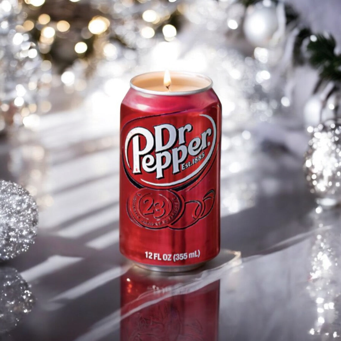 Dr. Pepper Soda Can Candle
